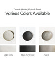 3 hues of incense plate: light grey, black/charcoal, sand