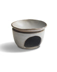 2 parts in a set: Sand ceramic bowl and sand ceramic oil burner