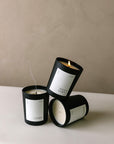 three scented candles from France: figue verte, cedre, ambre