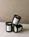 three scented candles from France: figue verte, cedre, ambre