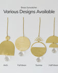 4 celestial themes of suncatcher: arch, full moon, sunrise, half moon