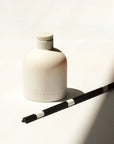 Elegant diffuser bottle and five reed sticks, designed to release soothing aroma into any room.