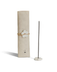 Japanese frankincense incense sticks with 30-piece set and white ceramic incense holder