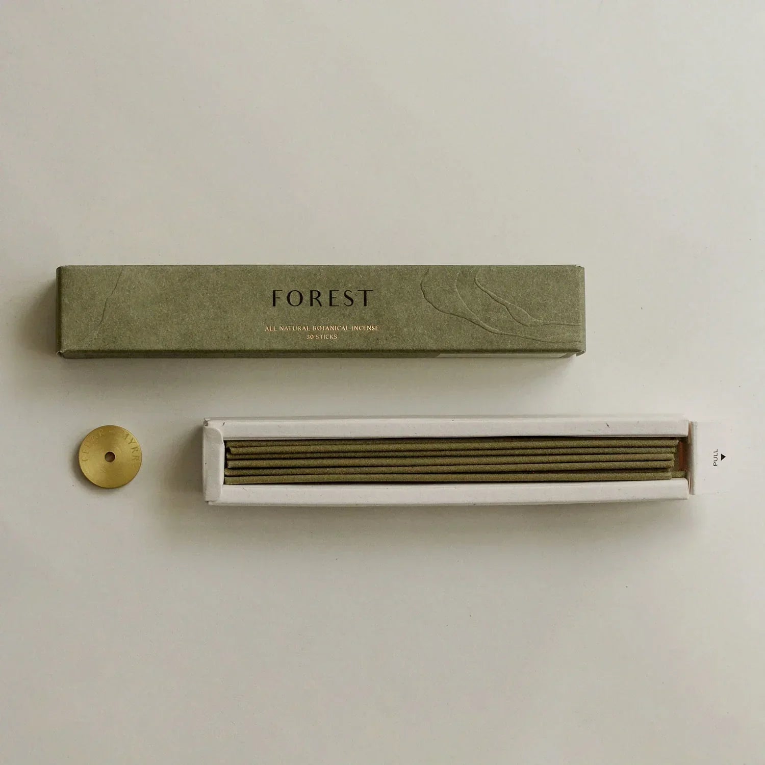 Hinoki Japanese Incense Stick Set – 30 Sticks with Brass Holder
