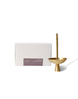 Lavender incense stick set of 30 with minimalist brass incense holder with ash catcher