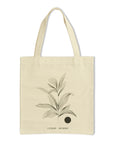 canvas tote bag with the illustration of the leaves