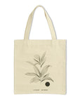 canvas tote bag with the illustration of the leaves
