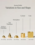 different kinds of shape and size of incense holders