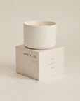 wellness candle on the "spiritual" packaging box