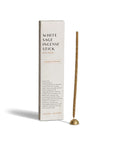 White Sage incense stick with box and brass incense holder from Cedar and Myrrh