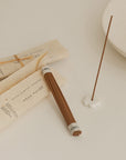 unboxing the white sage Japanese incense sticks and preparing to burn the incense for a calming and purifying ritual