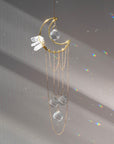 Crescent & Clear Quartz with Long Tassel Suncatcher - CEDAR AND MYRRH