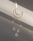Crescent & Clear Quartz Crystal Suncatcher - CEDAR AND MYRRH