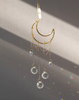 Crescent & Clear Quartz Crystal Suncatcher - CEDAR AND MYRRH