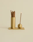 Cylinder & Sphere Brass Incense Holder