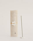 Japanese Hinoki Incense Stick with handmade flower-shaped low profile incense holder 