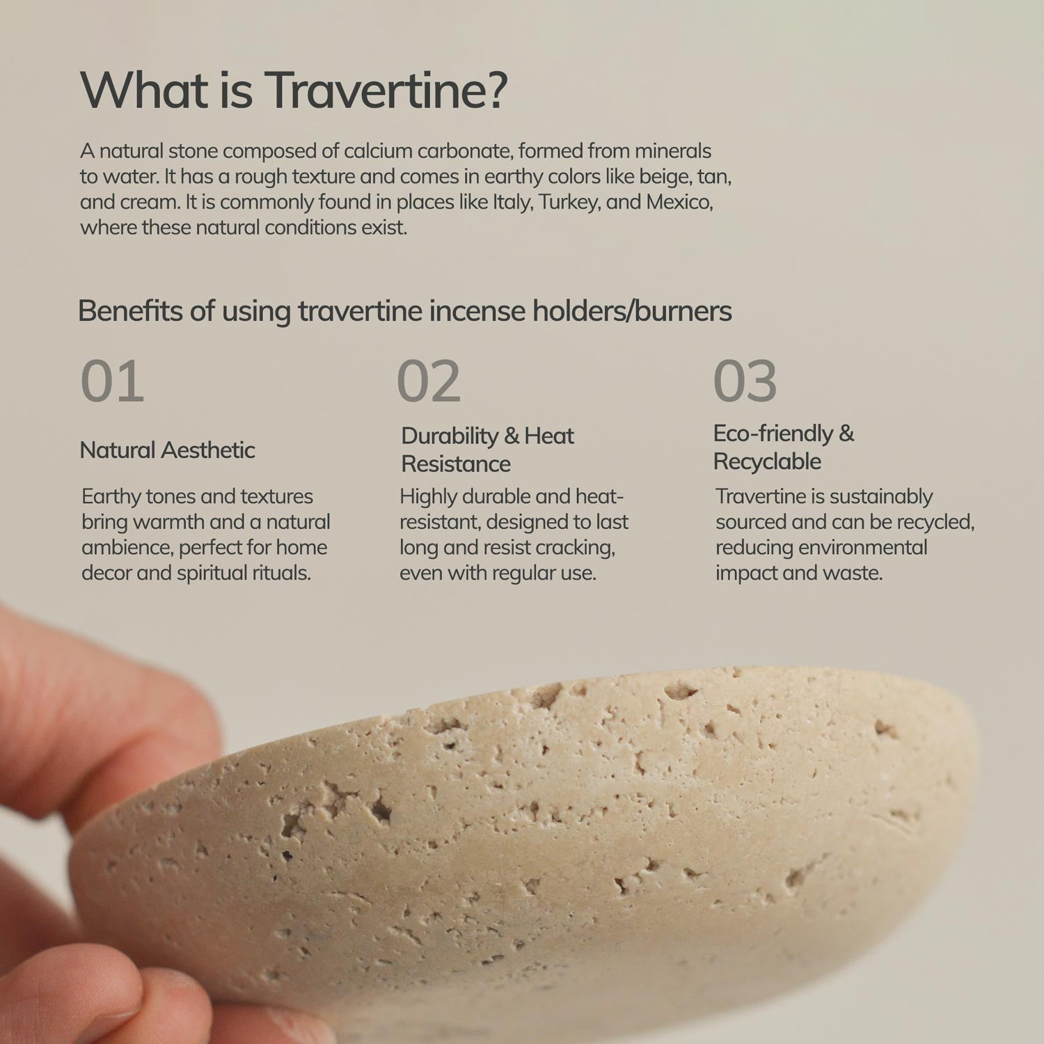 Travertine incense holder benefits and uses