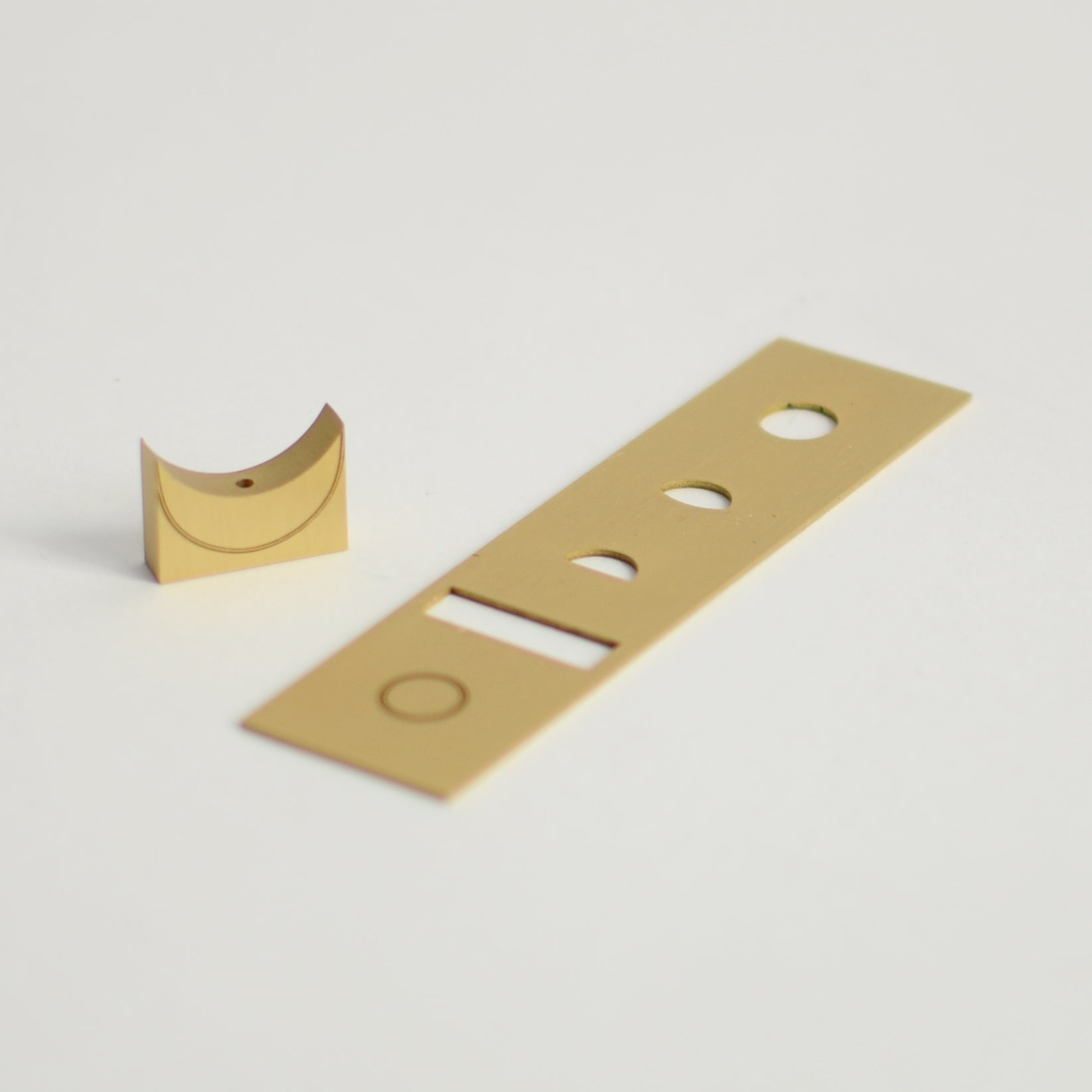 Minimalist brass Palo Santo and incense holder with moon phase design — Cedar & Myrrh