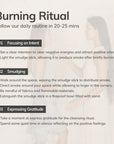 Bullet list suggesting a daily routine of burning ritual with mini black copal incense.
