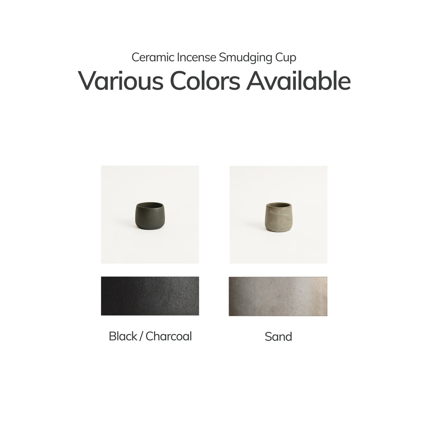 two colors available: black clay and sand color
