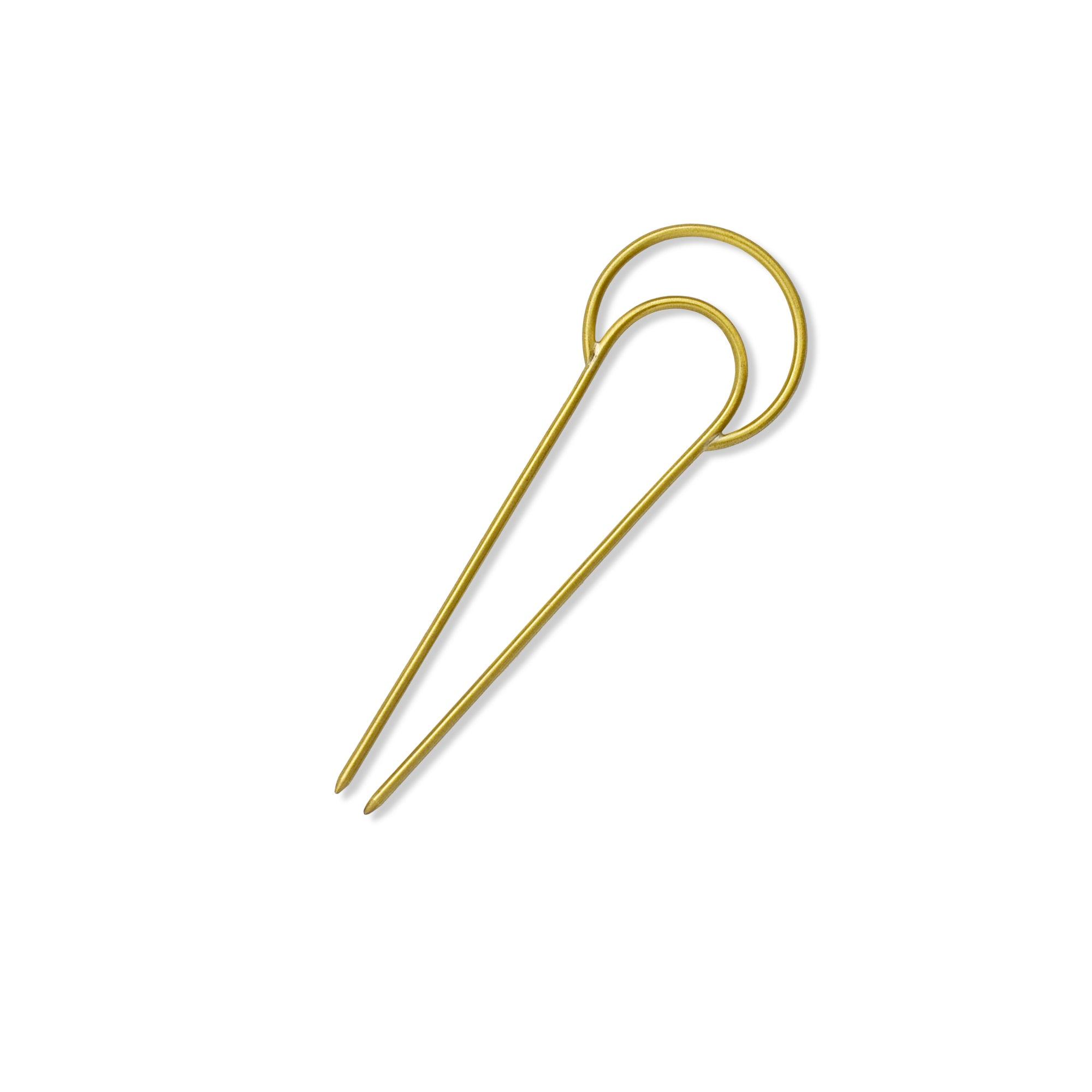 Crescent Brass Hair Pin - CEDAR AND MYRRH