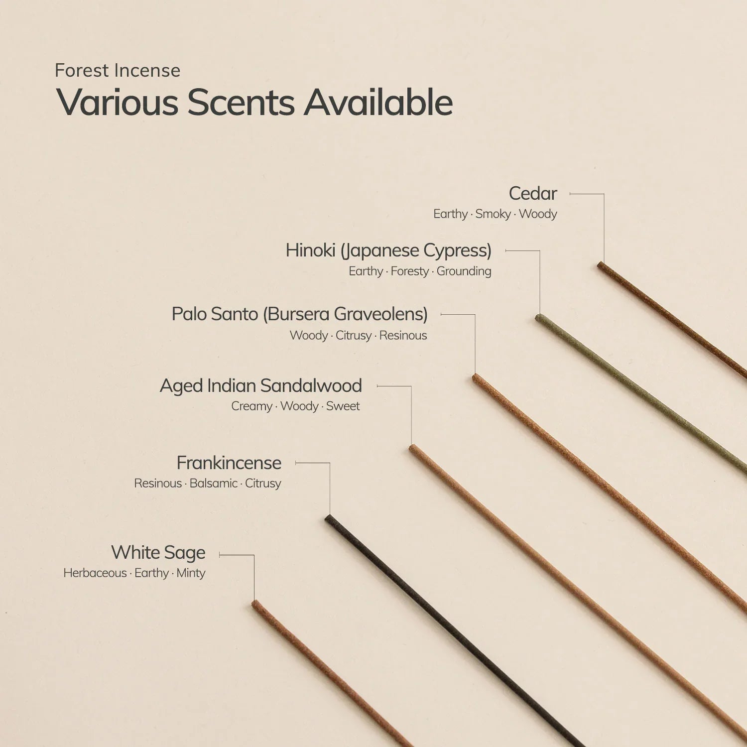 Japanese Hinoki Incense Stick Set – 30 Sticks with Holder – CEDAR