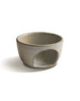 handcrafted sand ceramic oil burner shown individually without top bowl