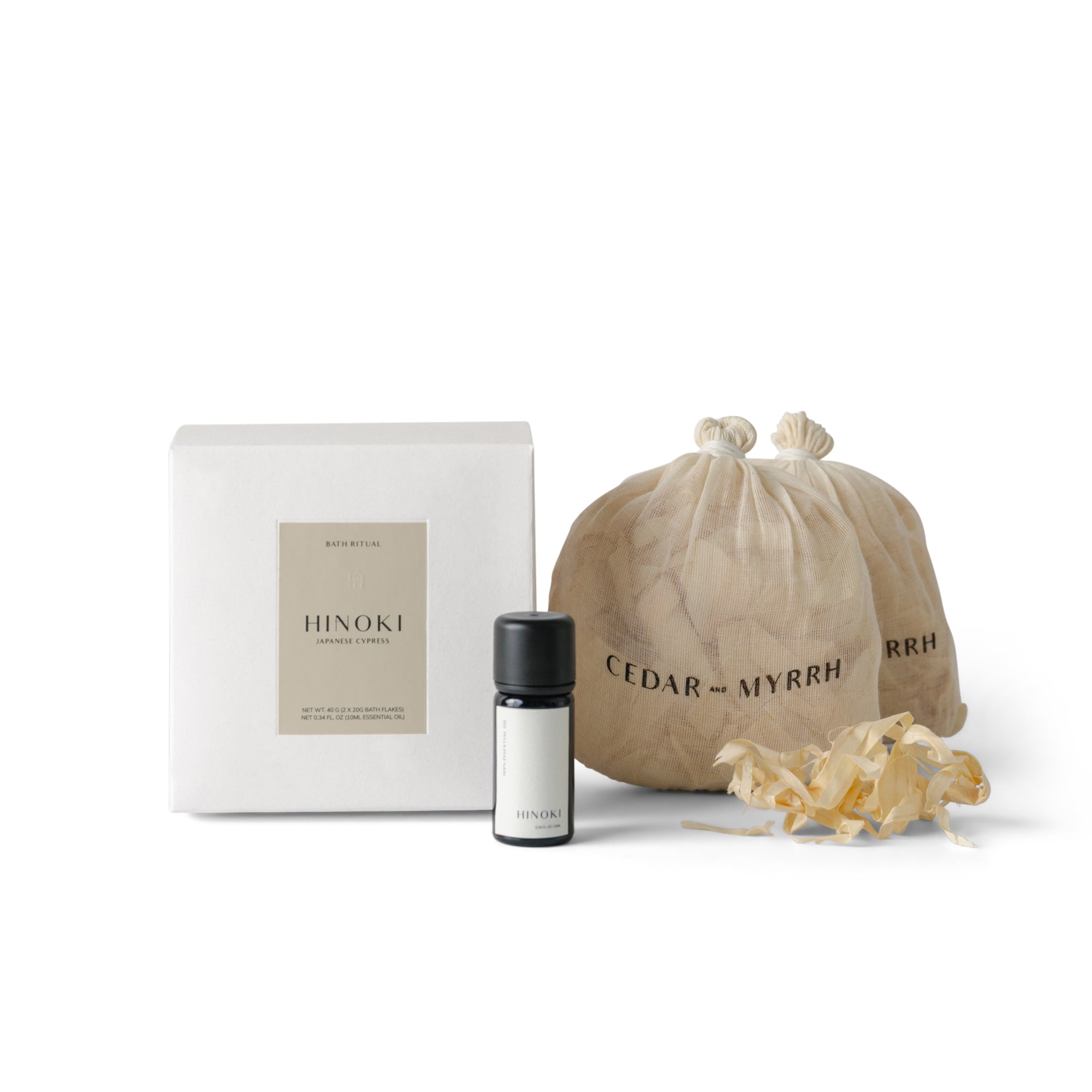 hinoki bath flake with Yoshino hinoki essential oil set 
