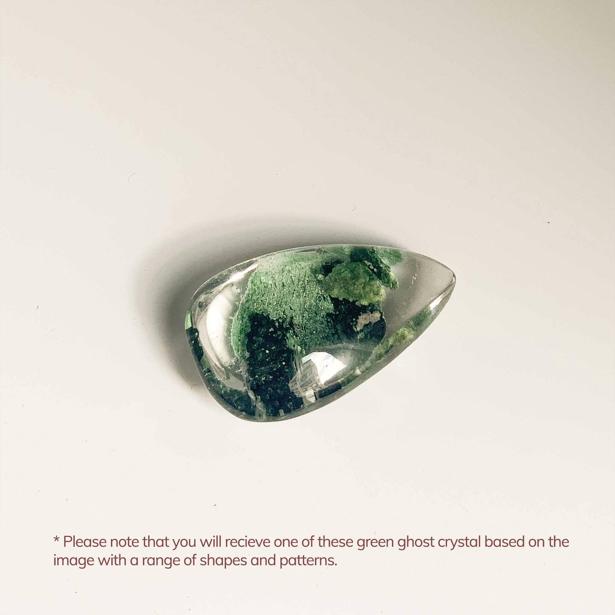 large drop shaped green ghost crystal