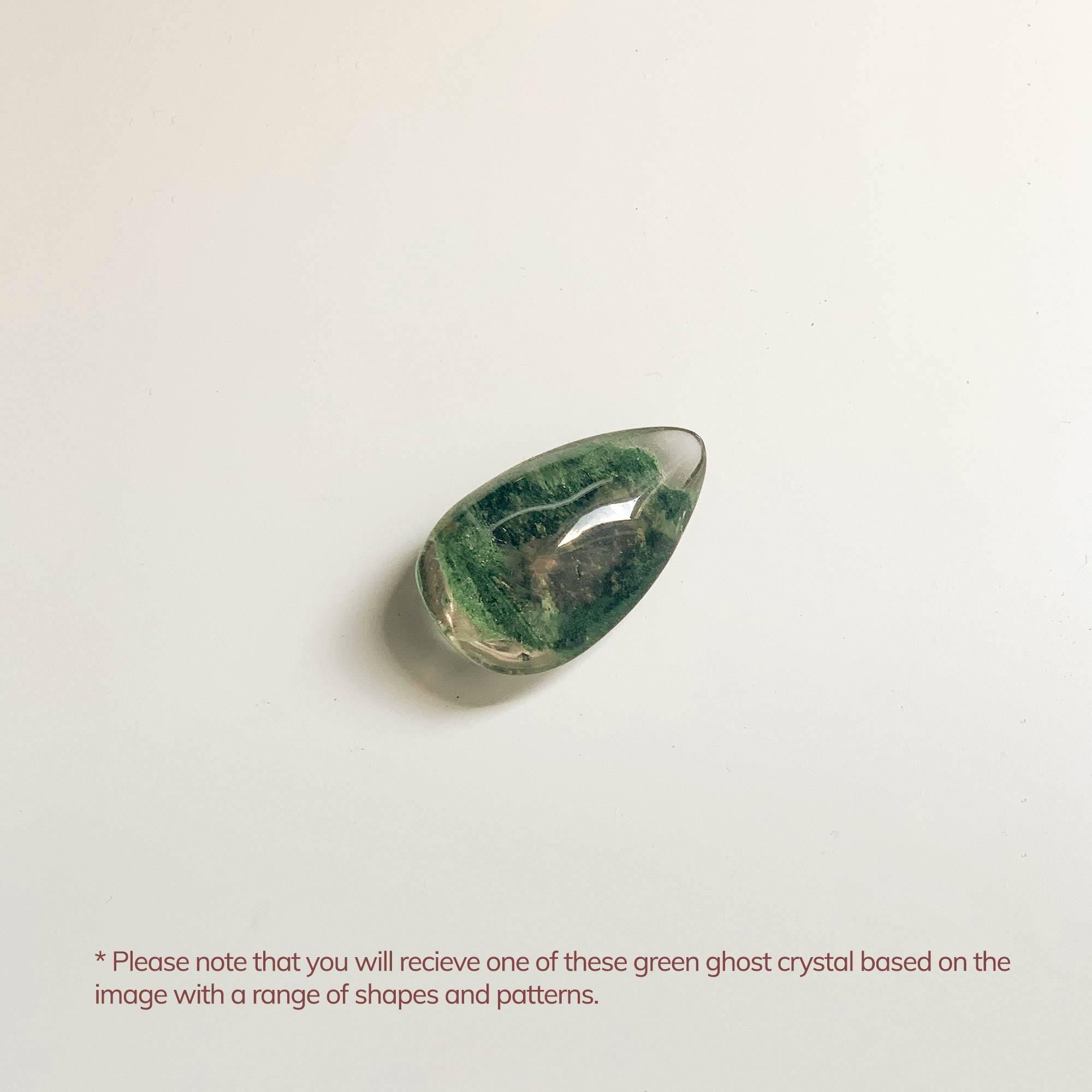 medium drop shaped green ghost crystal