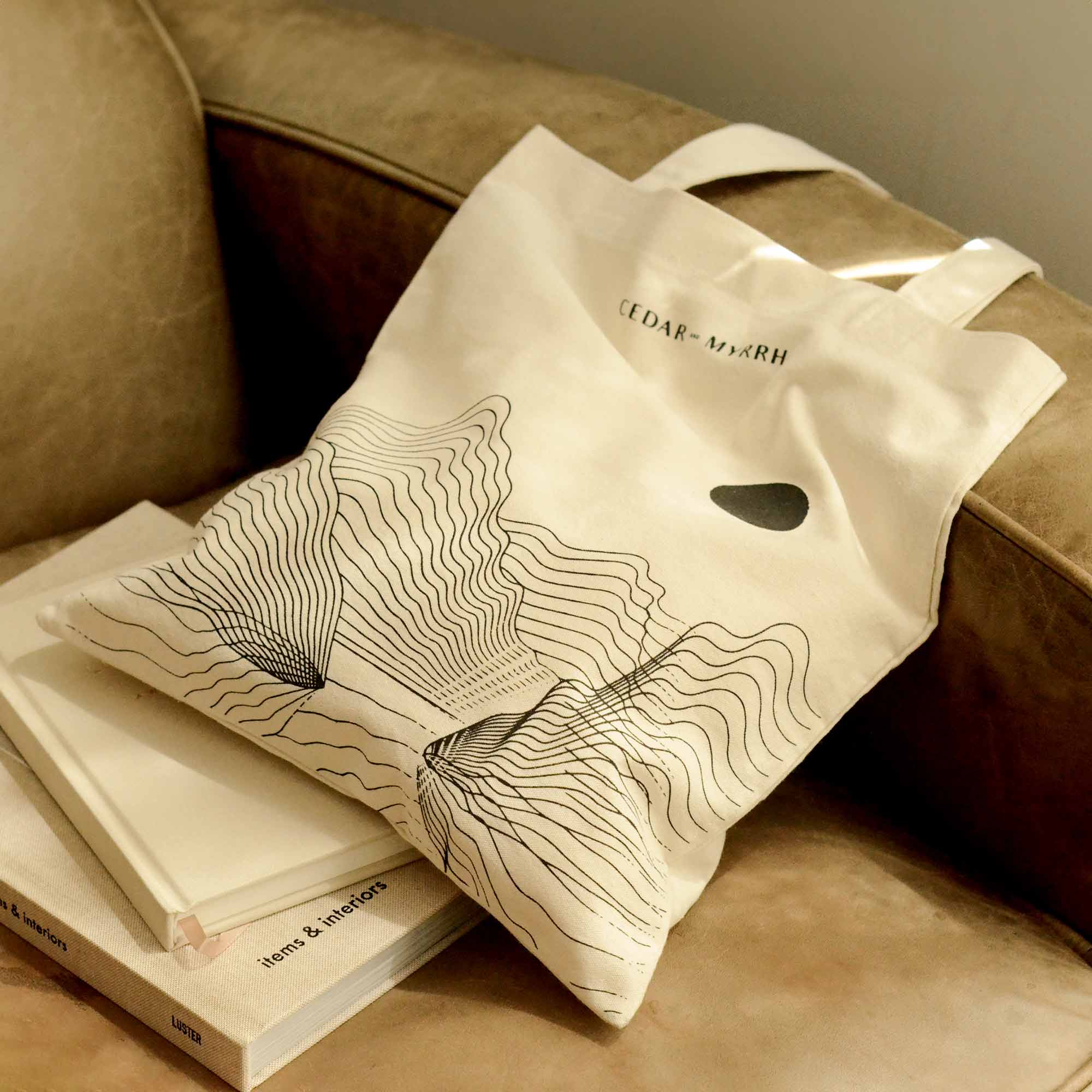 tote bag made of canvas and with prints