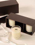 Mini wellness candle gift set by Cedar and Myrrh, featuring natural, hand-poured candles for relaxation and mindfulness. Ideal for gifting or personal use to create a warm, peaceful ambiance. 