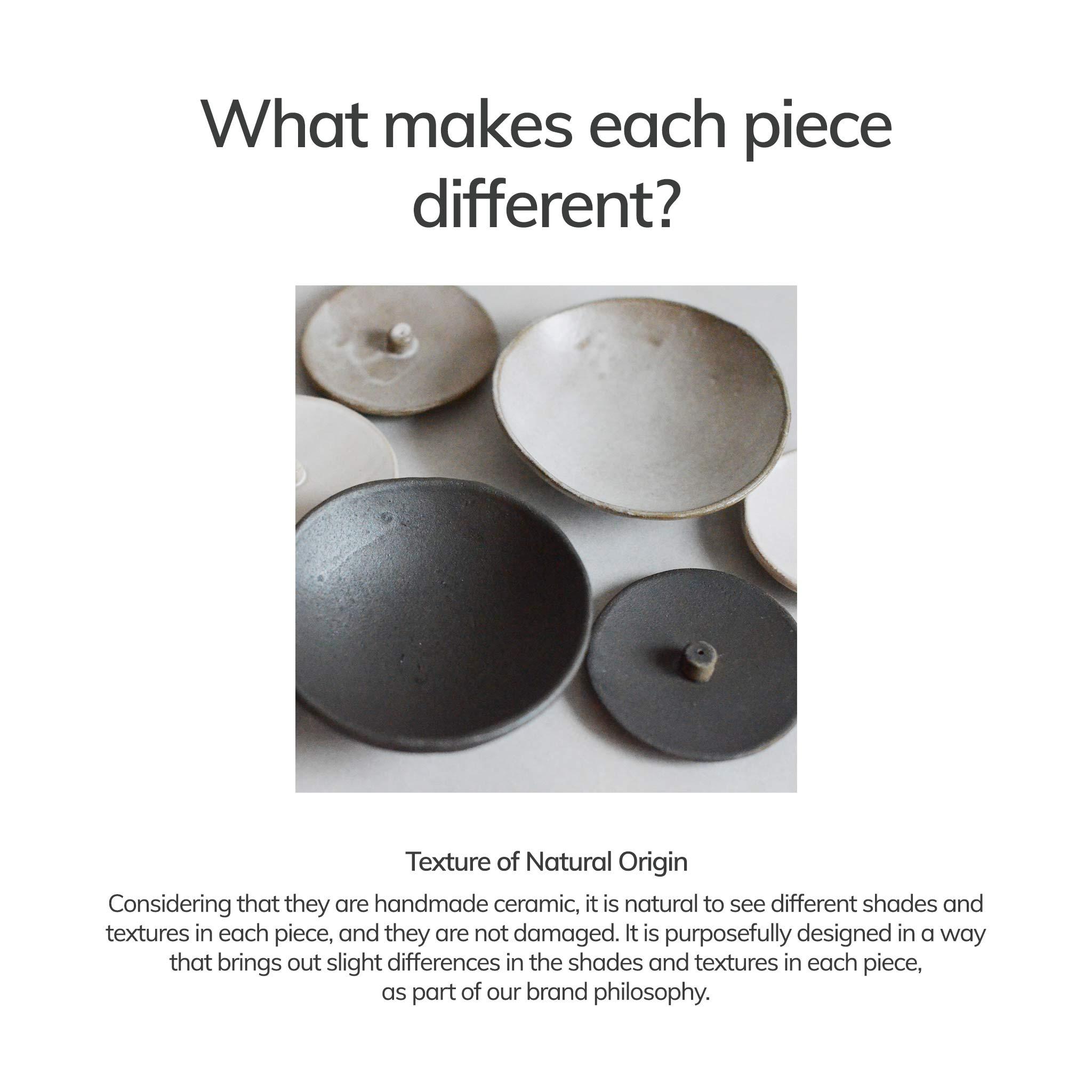 natural texture and colors of incense holders and bowls