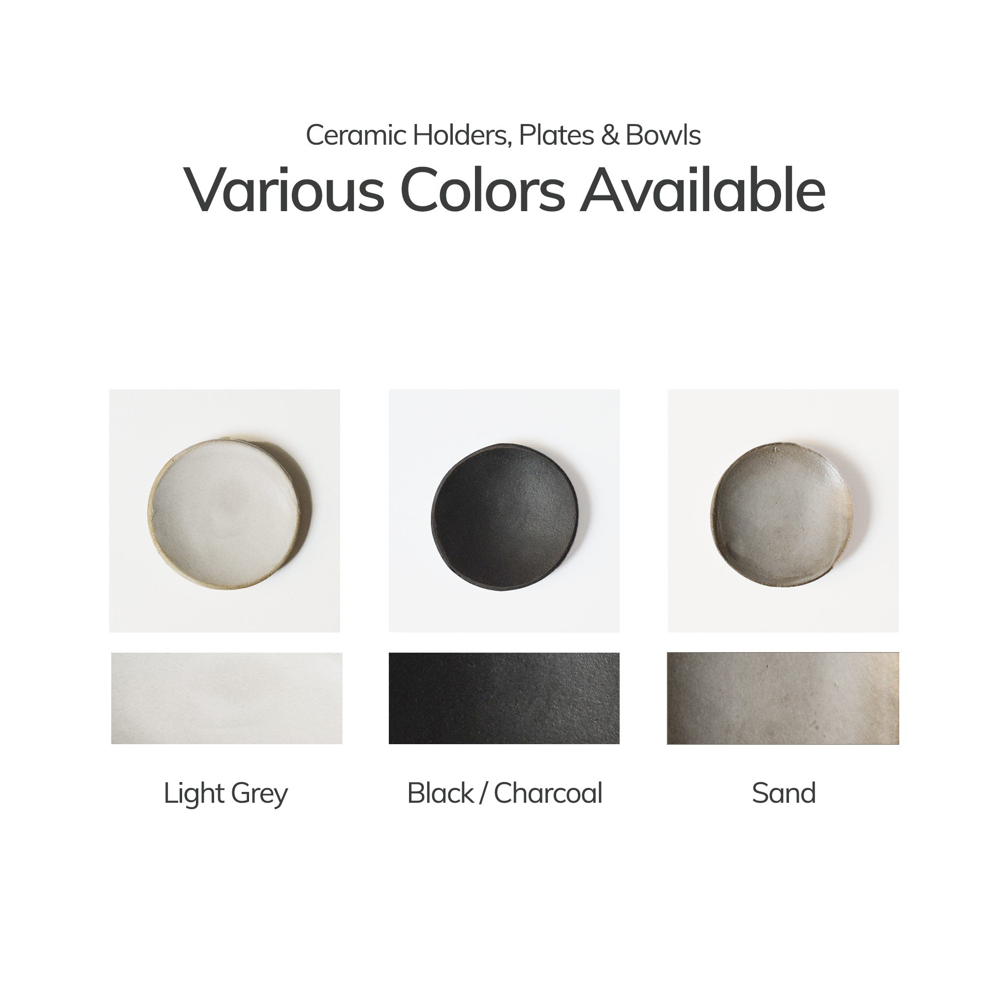 3 color of incense plate: light grey, black, sand