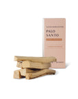 palo santo incense wood smudge sticks from Peru and the package.