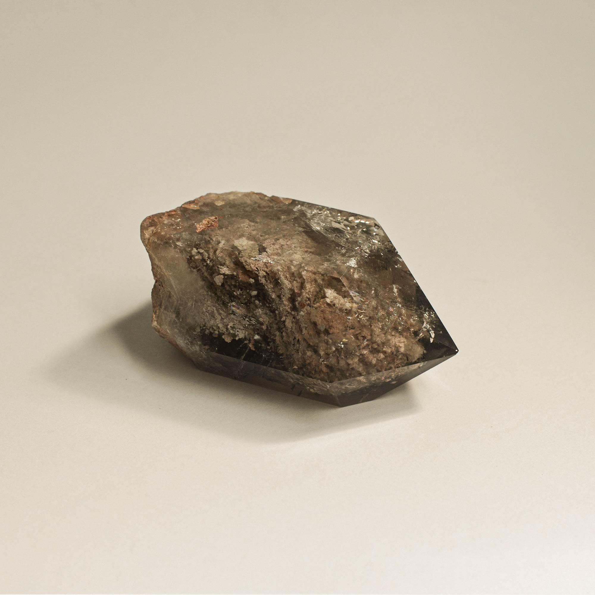 hematite phantom quartz crystal in left side