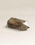 Top view of phantom quartz crystal in brown