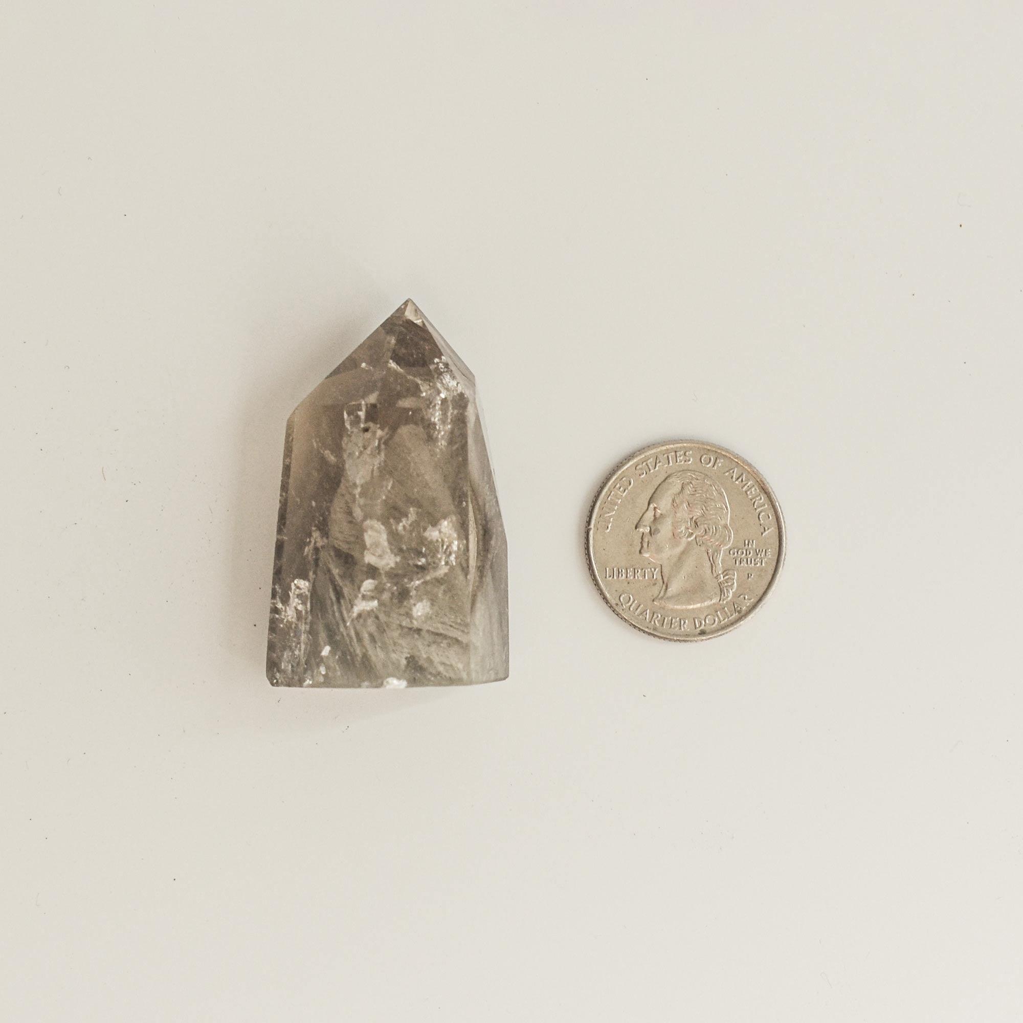 grey phantom quartz and quarter dollar coin