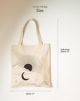 size of canvas tote bag