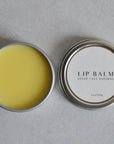 vegan natural lip balm with lid open