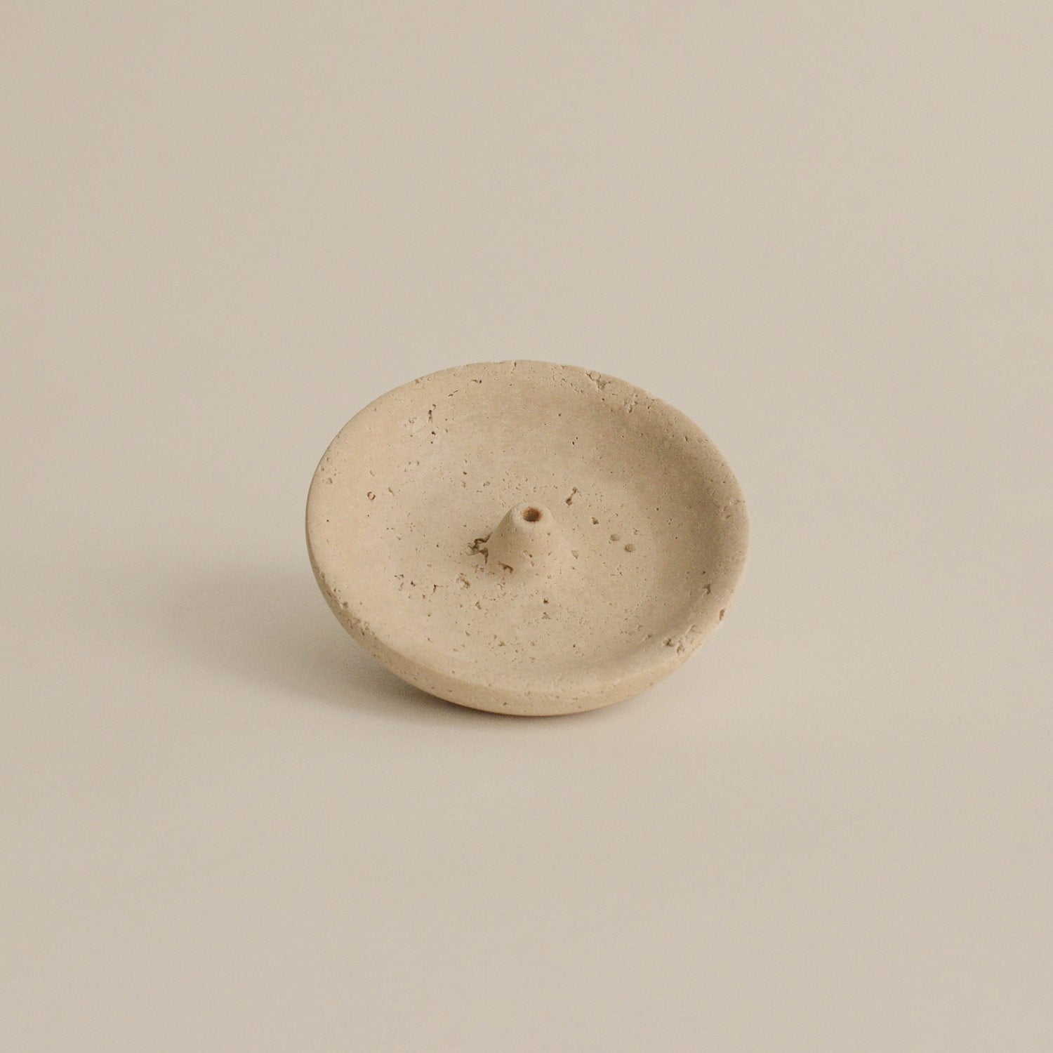 A top view of the travertine incense holder